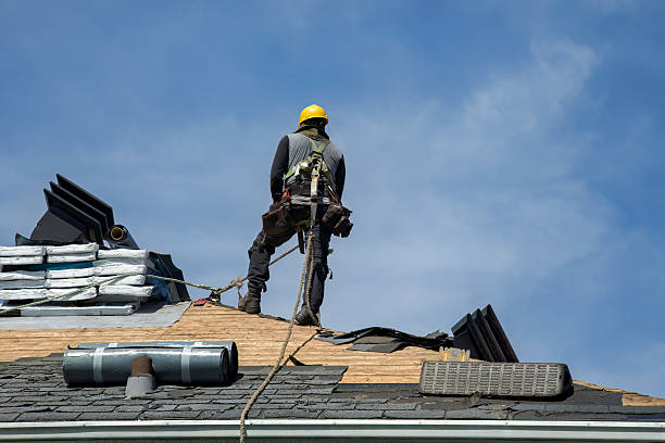 Professional Gutter Installation technician working in Onsted, MI
